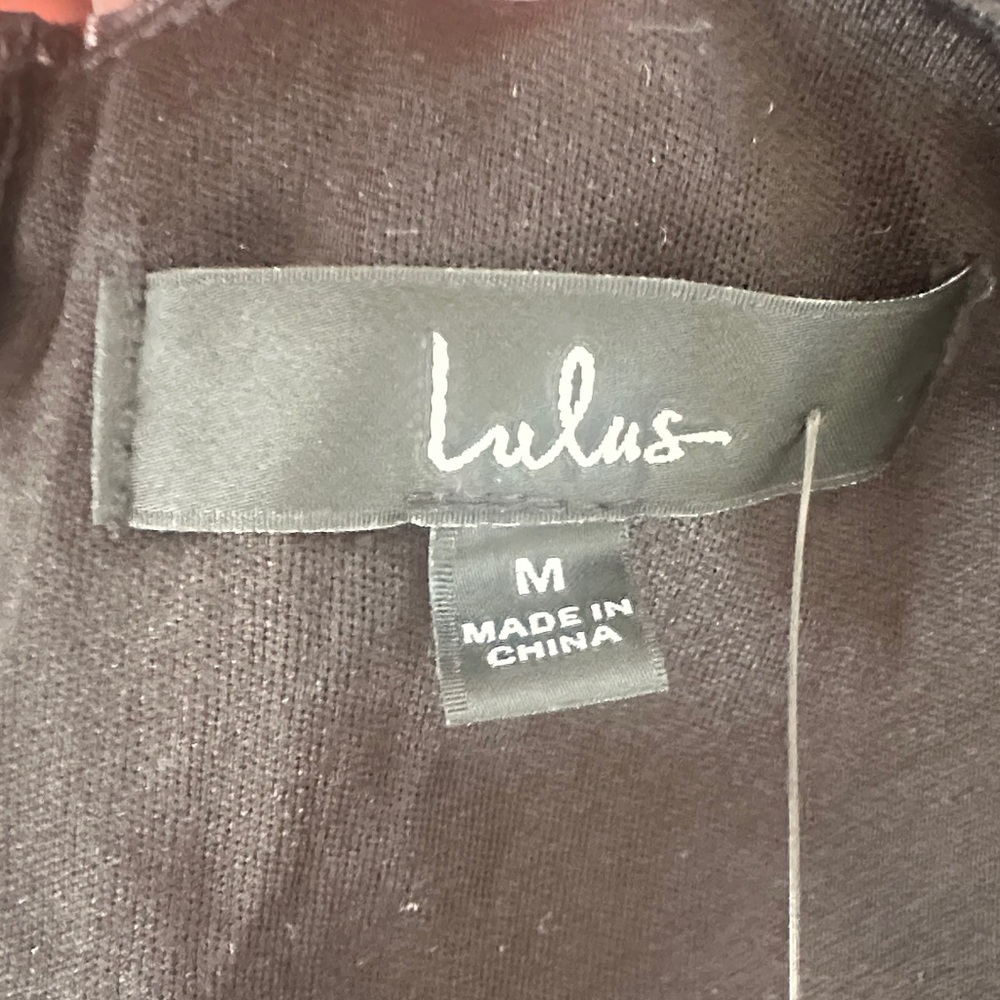 Lulu's Black Midi Dress with White Floral Embroidery and Tie Shoulders - Picture 13 of 13
